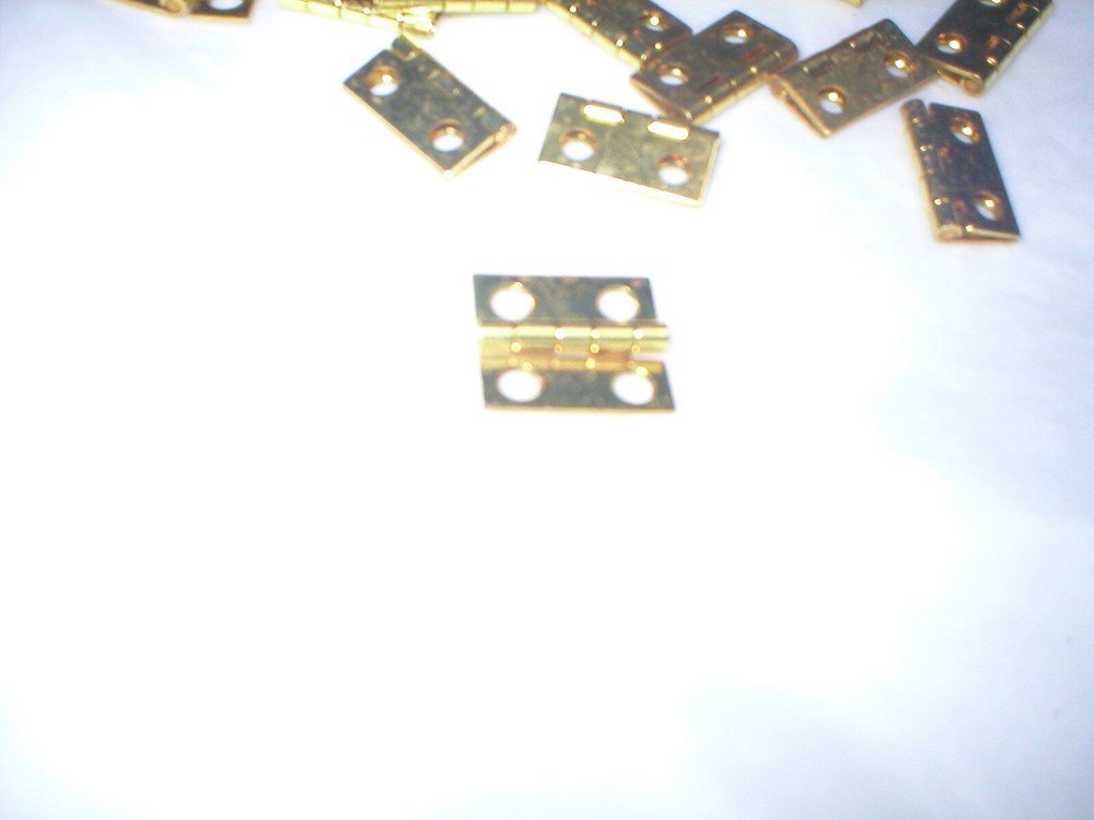 Vintage Solid Brass Hinges and Screws. 96 small hinges