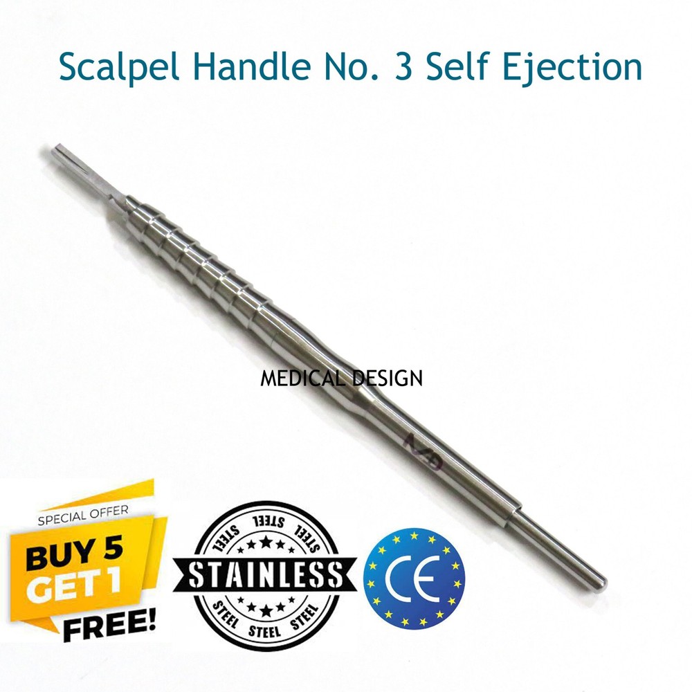 Push Scalpel Handle No 3 Easy Eject Dentist Dental Safe Push Blade Remover