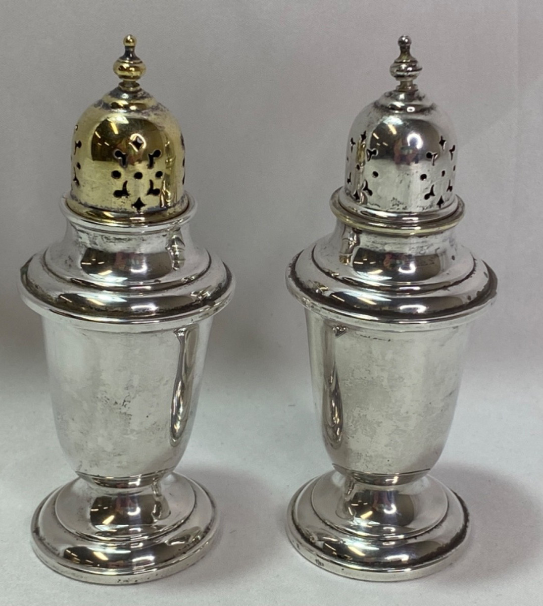 Vintage Gorham Sterling Silver Salt Pepper Shakers Pattern 758 Puritan ~ 73.5g