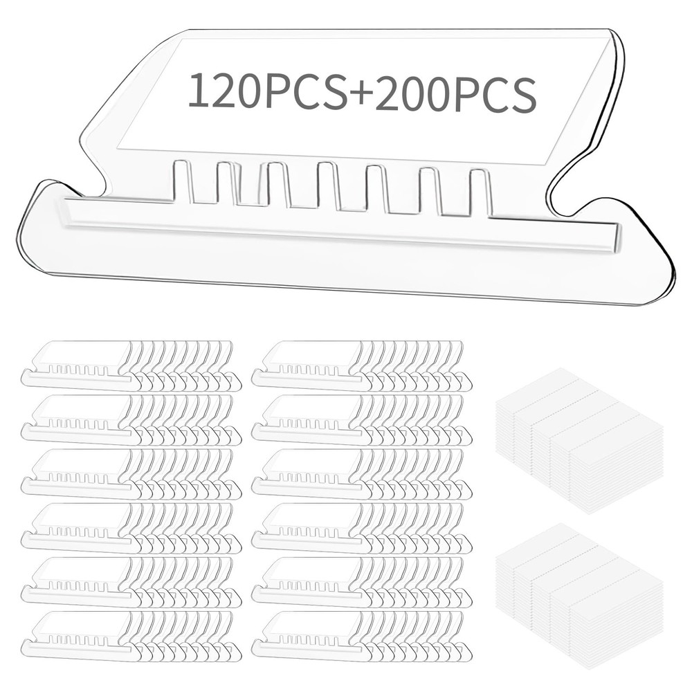 Reastar Hanging File Folder Tabs, 120 Pcs Tabs and 200 Clear
