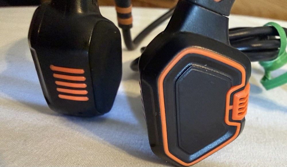 Open Ear Wave USB Ear-hook Headset, Black Orange, Double Earpieces, Used