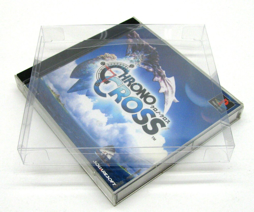 5x SONY PS1 JAPAN OVERSIZED IMPORT CIB - CLEAR PROTECTIVE BOX PROTECTOR SLEEVE
