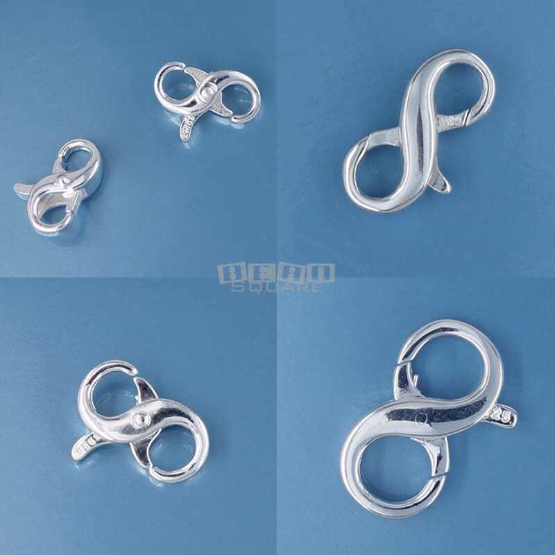 Sterling Silver Infinity Lobster Claw Clasp Connector Extender