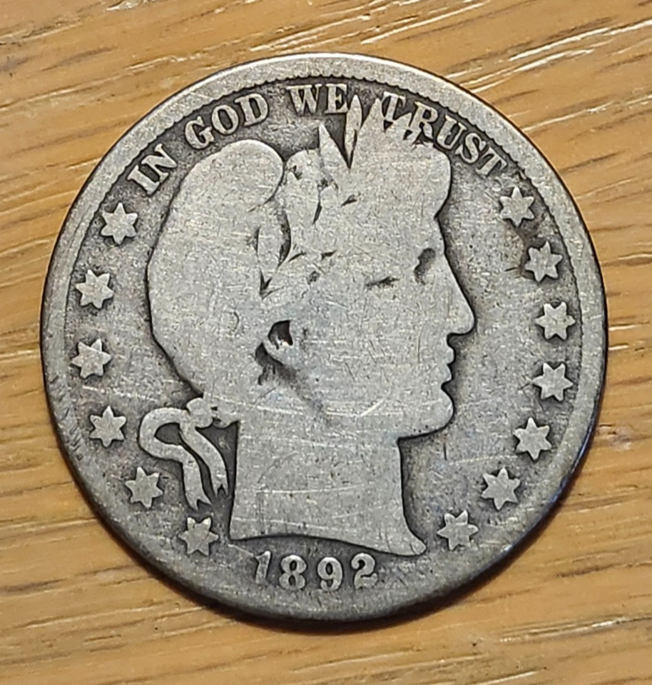 90% SILVER 1892 O BARBER HALF