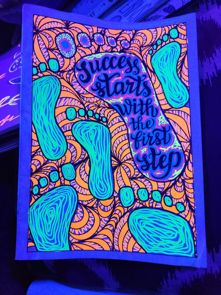 Sharpie Neon Permanent Markers, Fine Point, Assorted Colors, 5 Pack, Black Light
