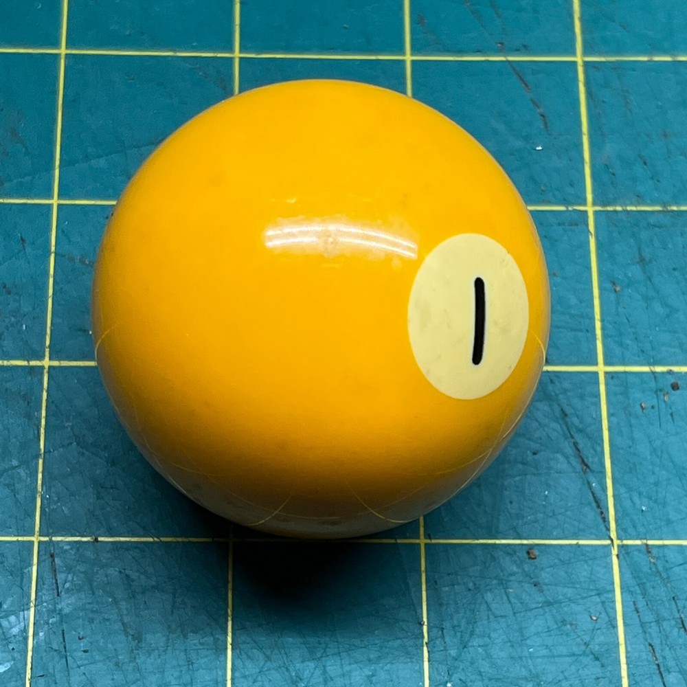 Vintage Replacement #1 Billiard Pool Ball 2 1/4" Diameter
