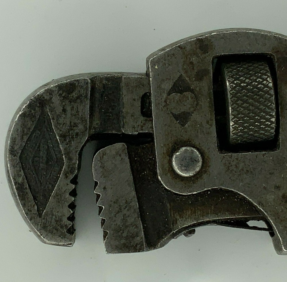 Stillson Walworth #8 Wood Handle Monkey Adjustable Pipe Wrench Good Condition
