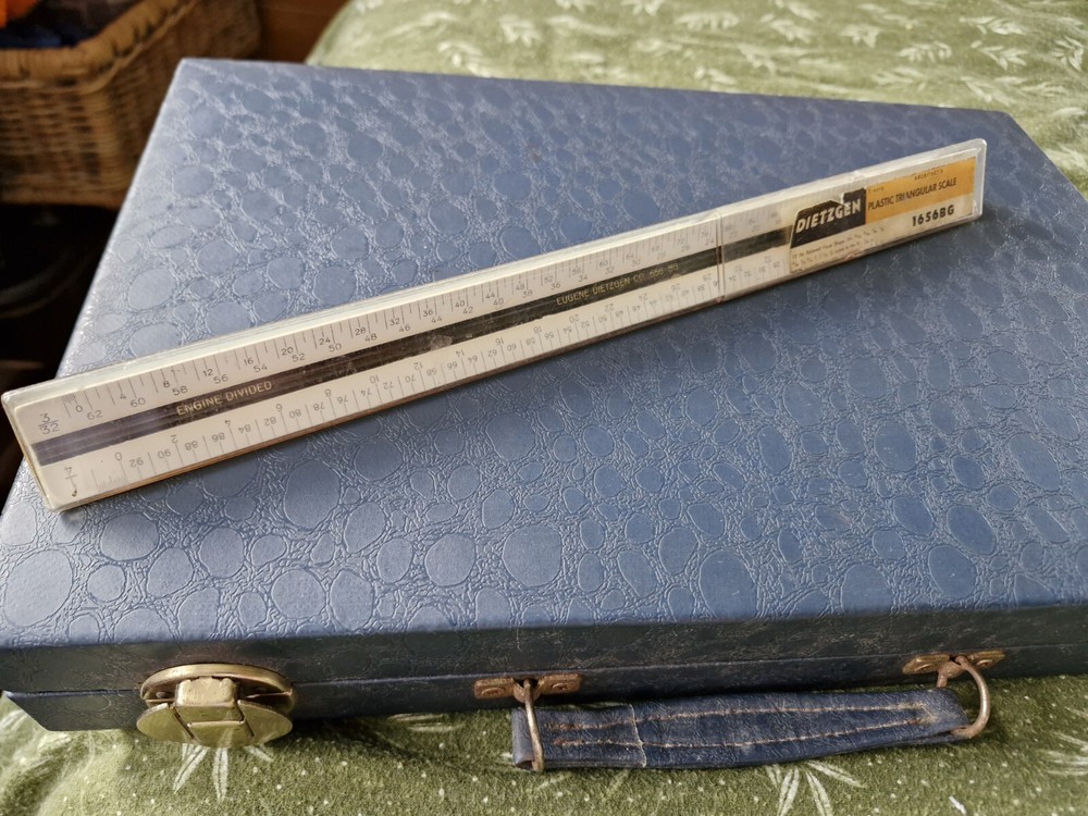 Vintage Dietzgen Plastic Triangular Scale ,made In GERMANY.