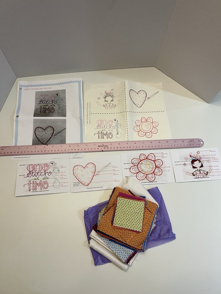 Julie’s Stitched Blocks May 1-4 Single Pattern Hand Embroidery