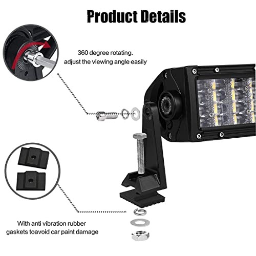 LED Light Bar Side Mounting Bracket Base Mounting Light Bar Adjust Bracket-Side