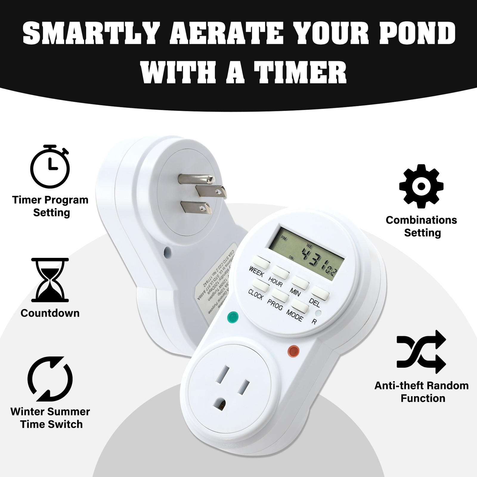 750W Pond Aerator 5.35CFM Lake Compressor Air Pump Aeration Diffuser Kit