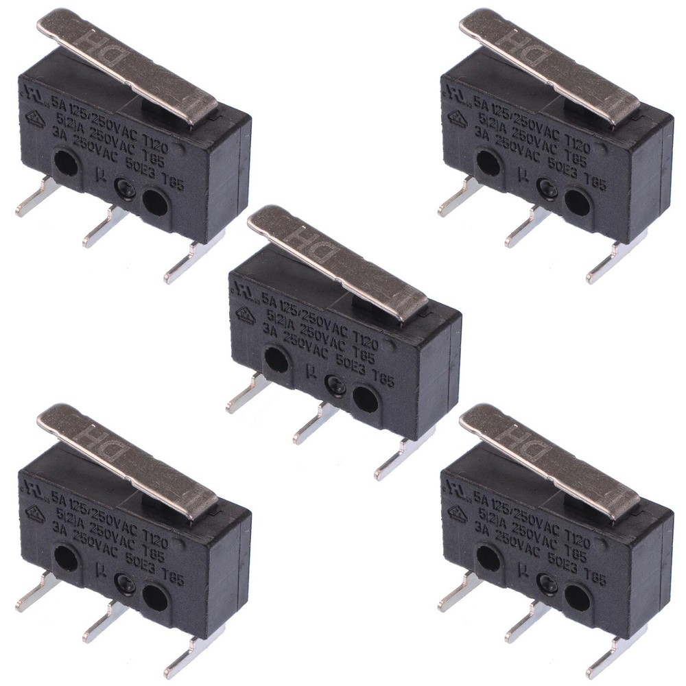 5 x 17mm Horizontal Lever PCB V4 Miniature Micro Switch Spdt 5A