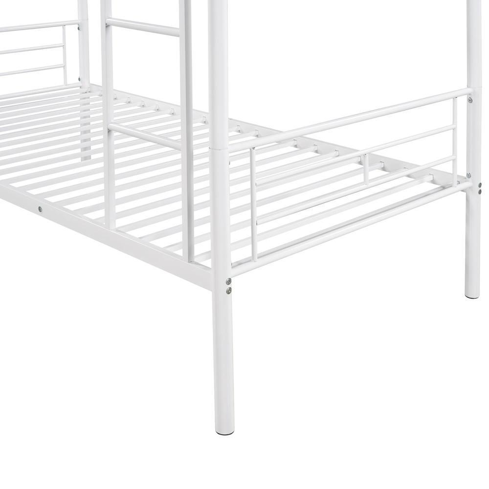 Modern Manhattan Twin-over-Twin Bunk Bed With Solid Stability Metal Frame White
