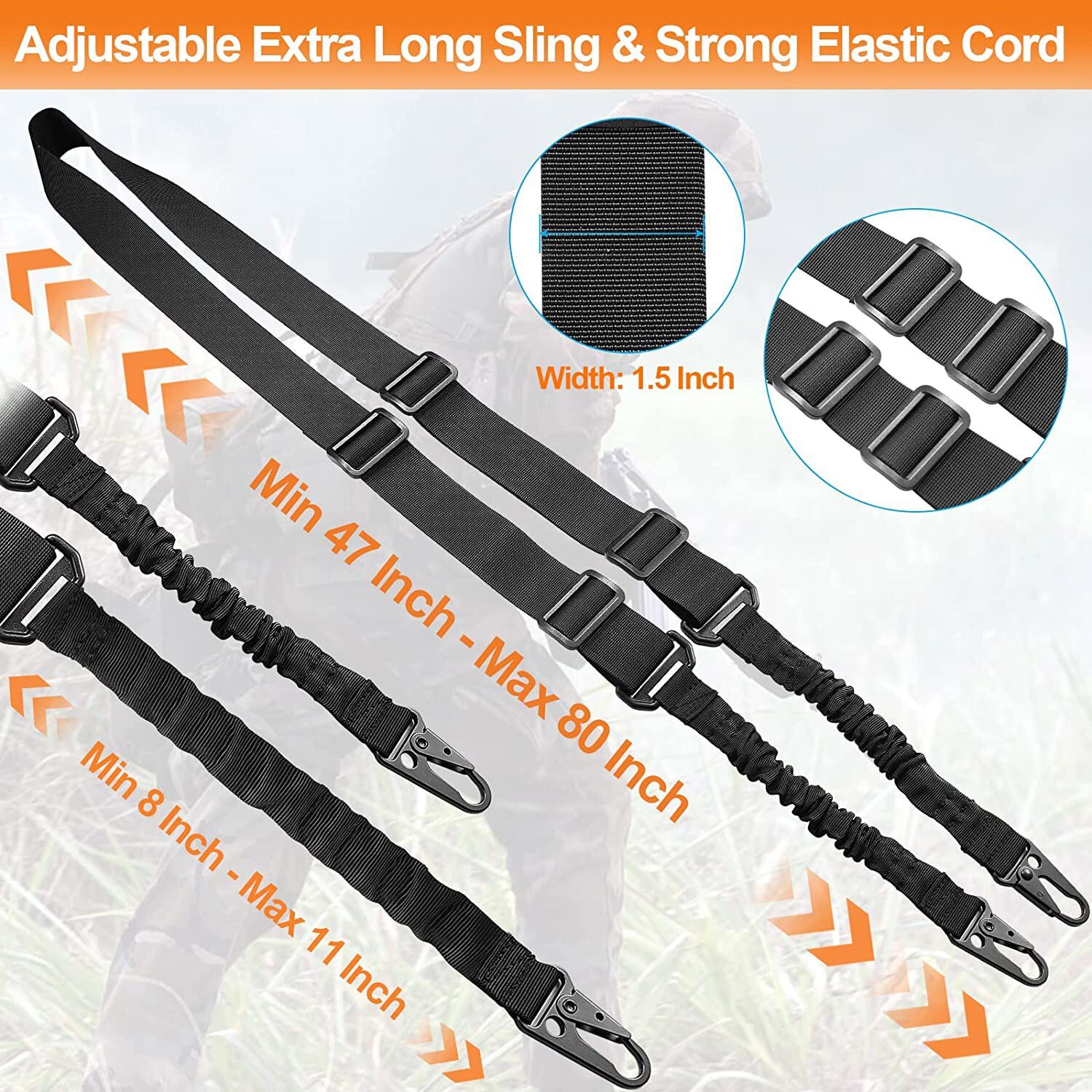 Tactical 2 Point Sling QD Swivel Rifle Gun Sling Strap / M-LOK MLOK Swivel Mount