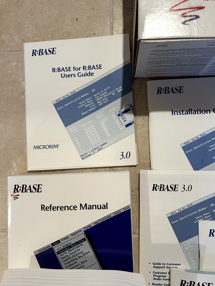 R Base Database Management Software Vintage software 3.0