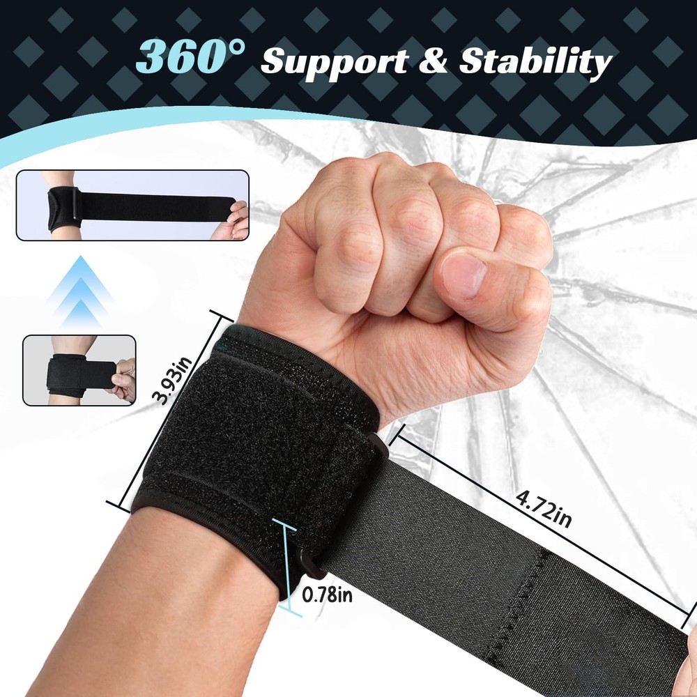 2PACK Wrist Compression Strap,Highly Elastic Adjustable Wrist Wrap Sport Supp...
