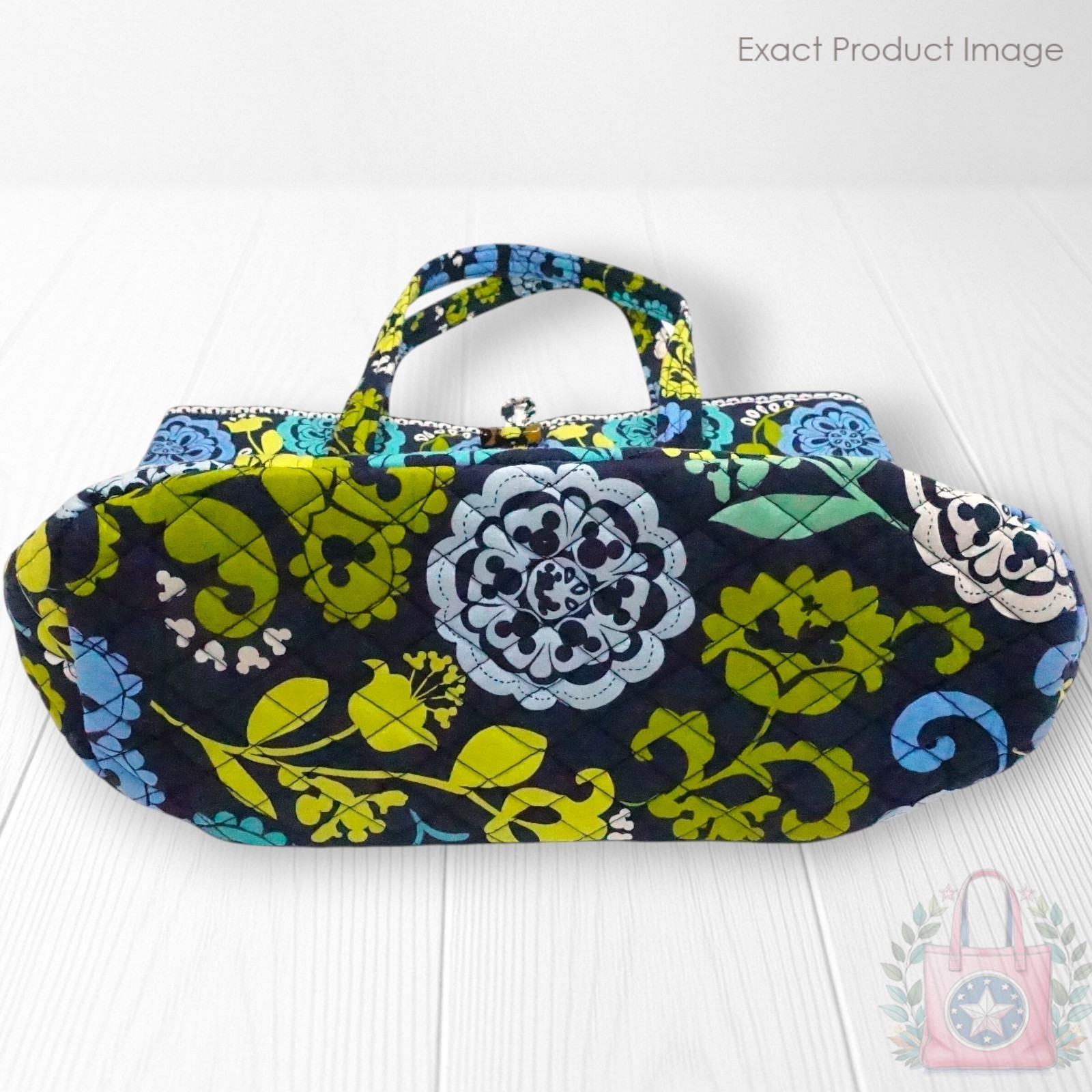 NEW ❤️ vera bradley Disney Parks Where's Mickey Mouse Toggle Tote Blue Green