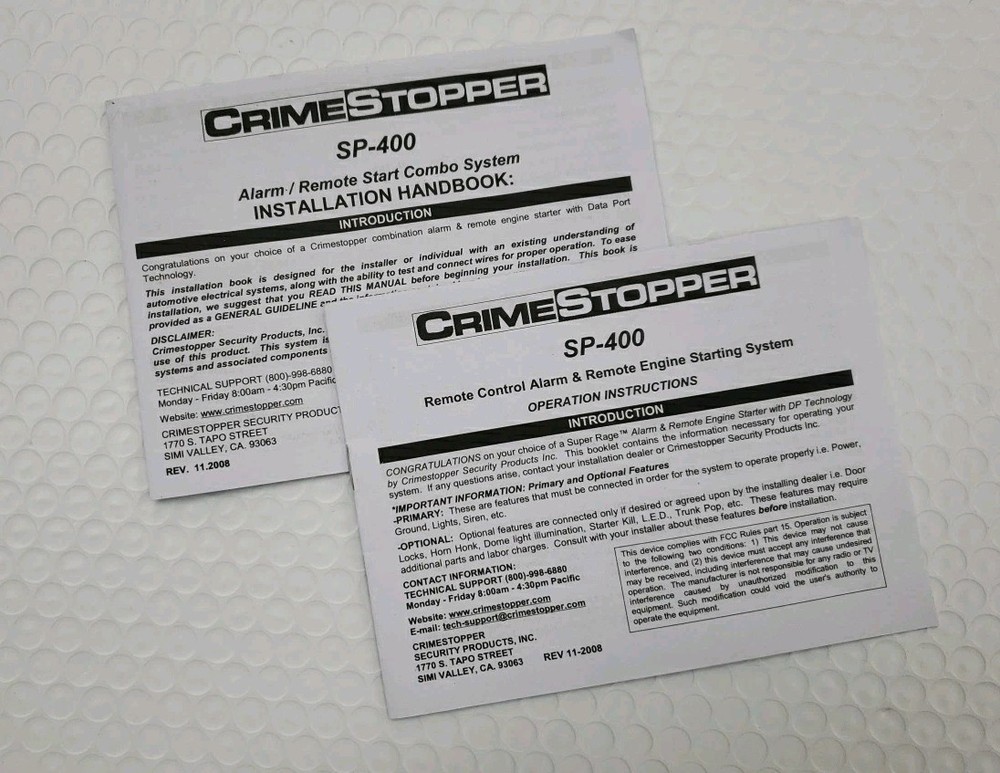 NEW CRIMESTOPPER SP-400 SECURITY SYSTEM MODULE & WIRING ONLY
