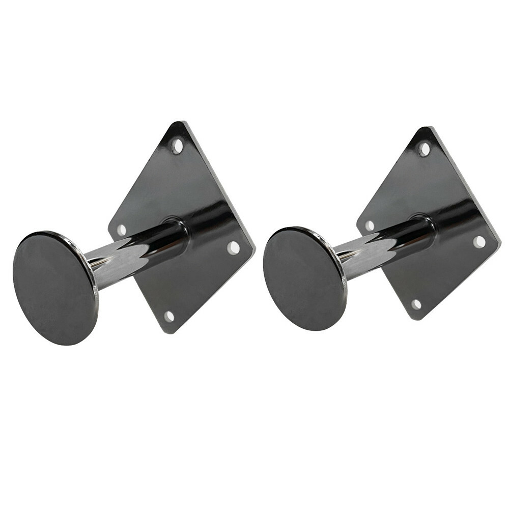 2 Pcs 3" Chrome Wall Mounted Faceout Single Garment Hook Display Hanger Disc End