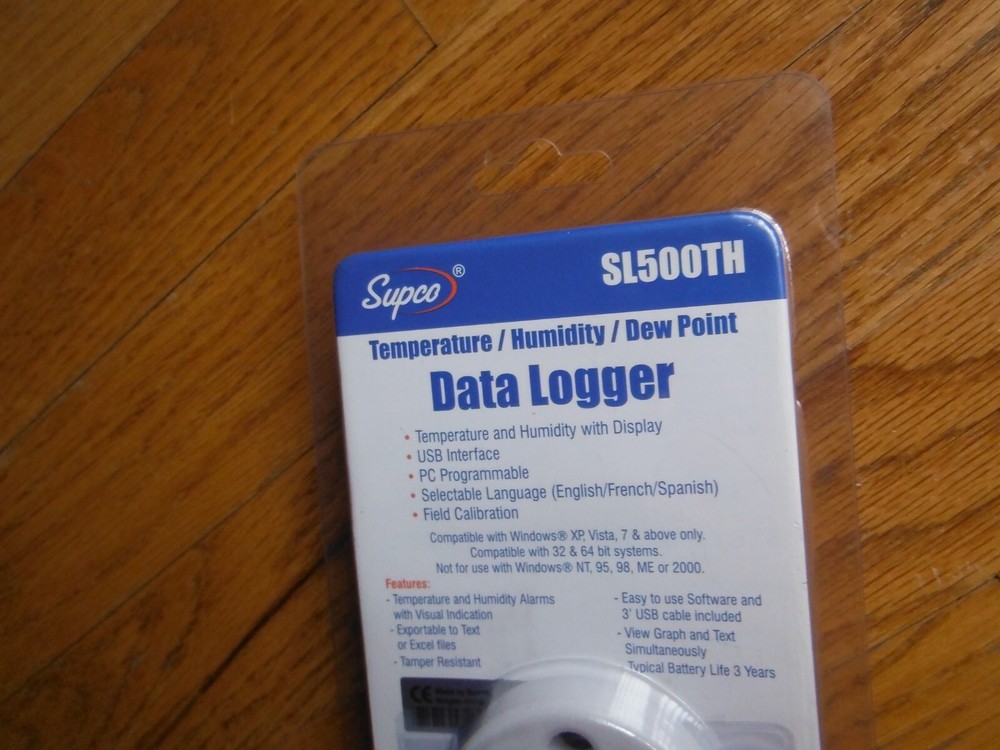 Supco SL500TH Temperature & Humidity Data Logger w/Internal Sensors & Software