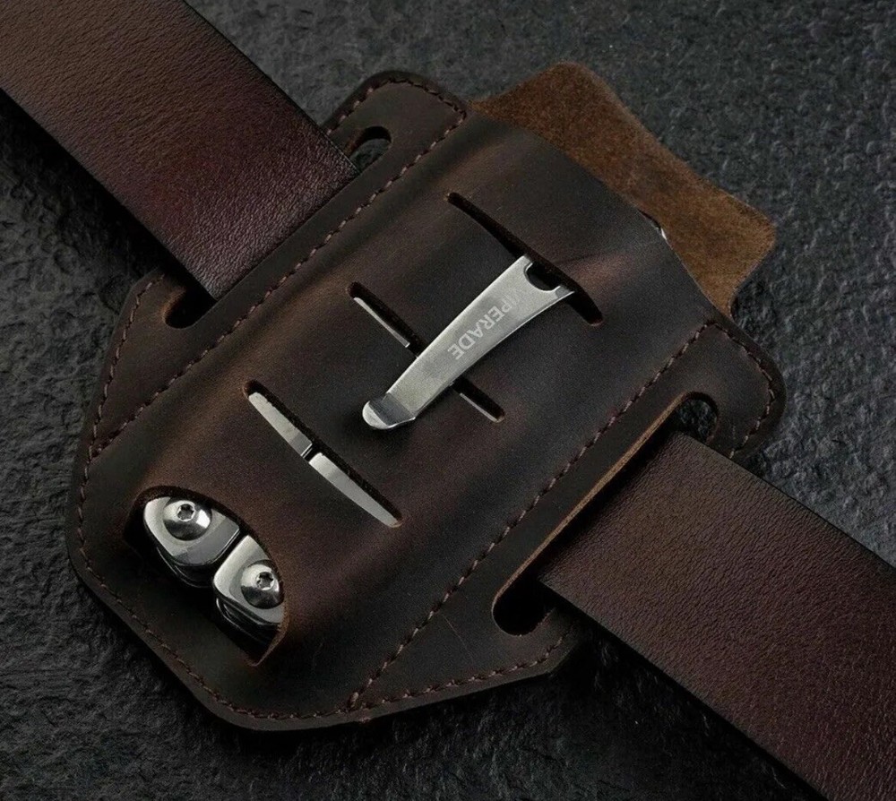 Best LeatherMan Folding Blade Pocket Knife Multitool Sheath EDC Belt Organizer