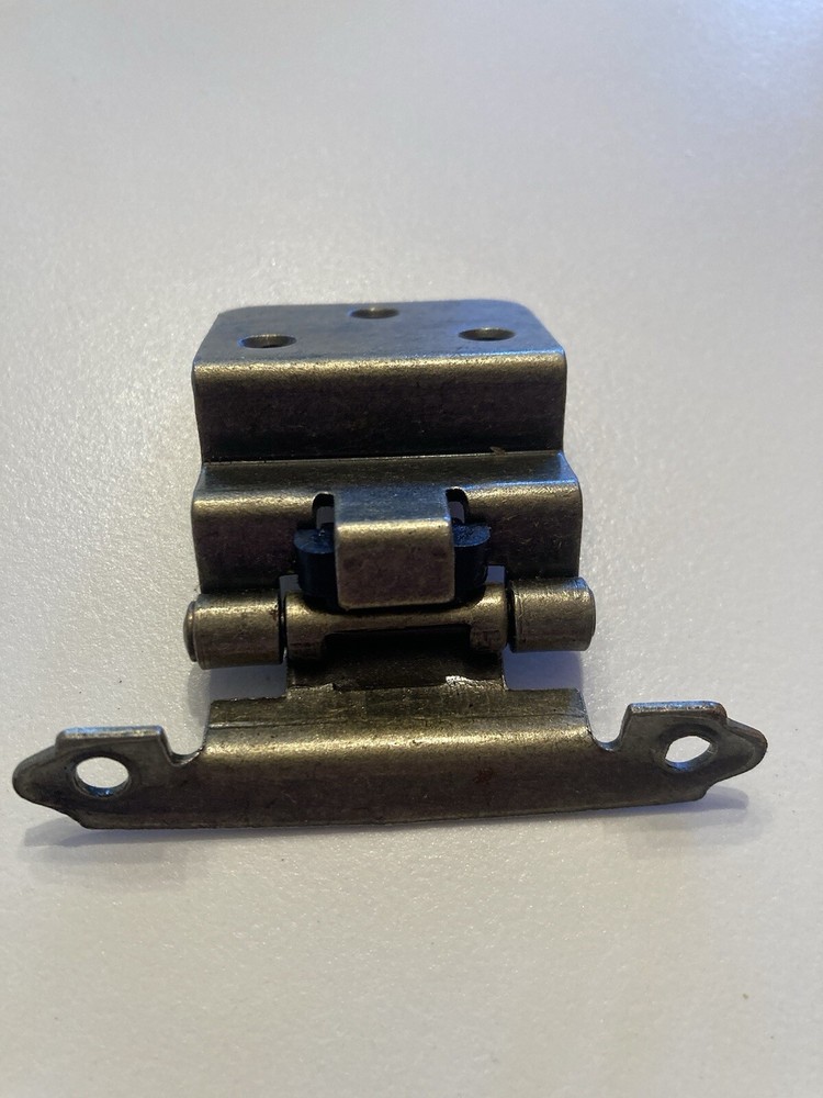Pair Face Mount Burnished Brass 3/8" Inset Hinges Self-Closing.