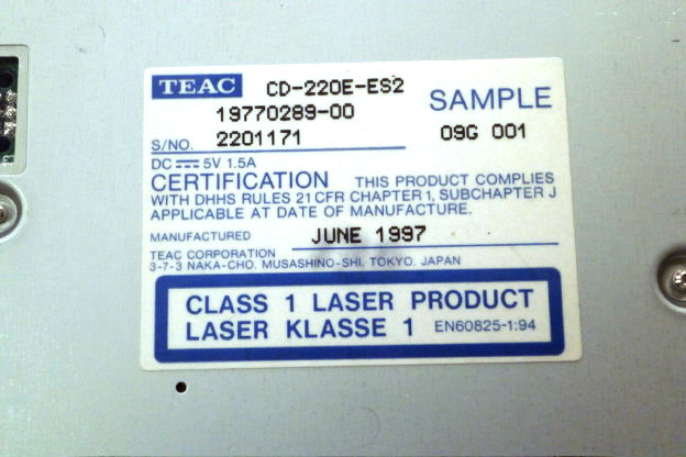 Teac CD-220E-ES2 Used, Pulled, Working CD-Rom Drive