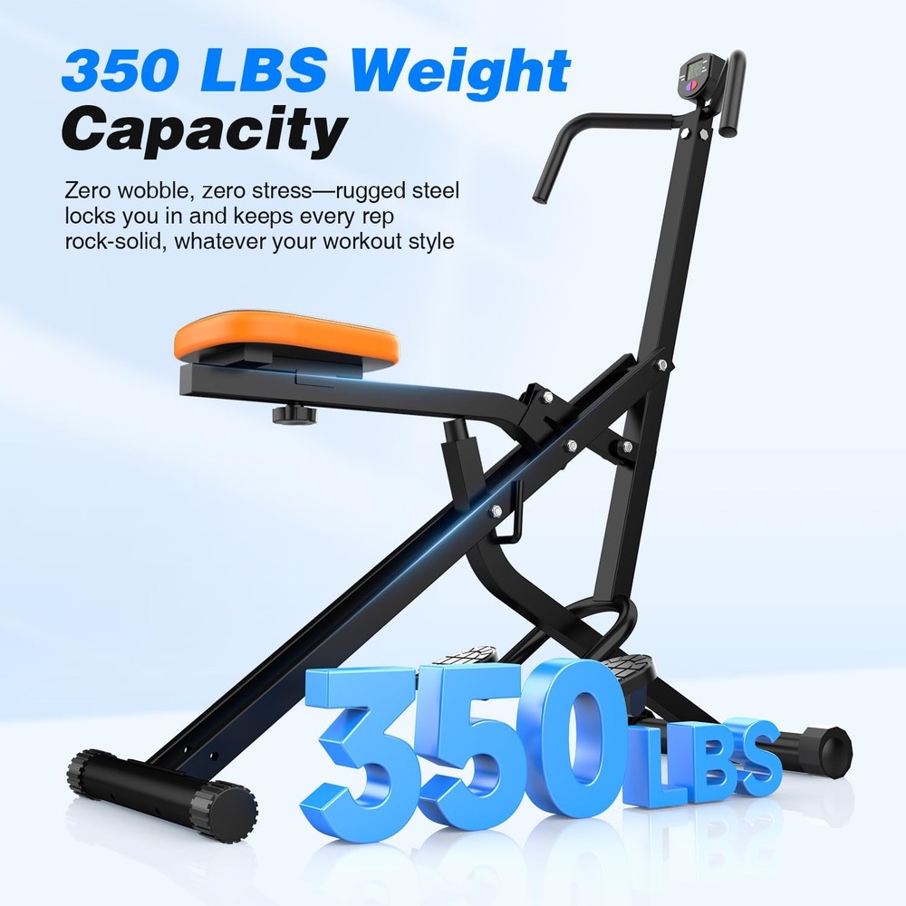 Squat Rowing Machine for Home Gym, Compact Foldable Squat Exercise Machine wi...