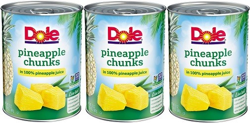 Dole Pineapple Chunks 3 Can Pack