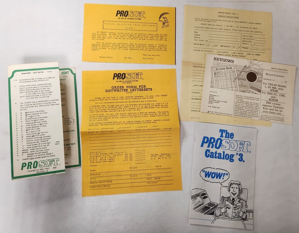 Tandy TRS-80 Pro Soft PROSOFT Newscript Software Manual - Catalog - Ephemera