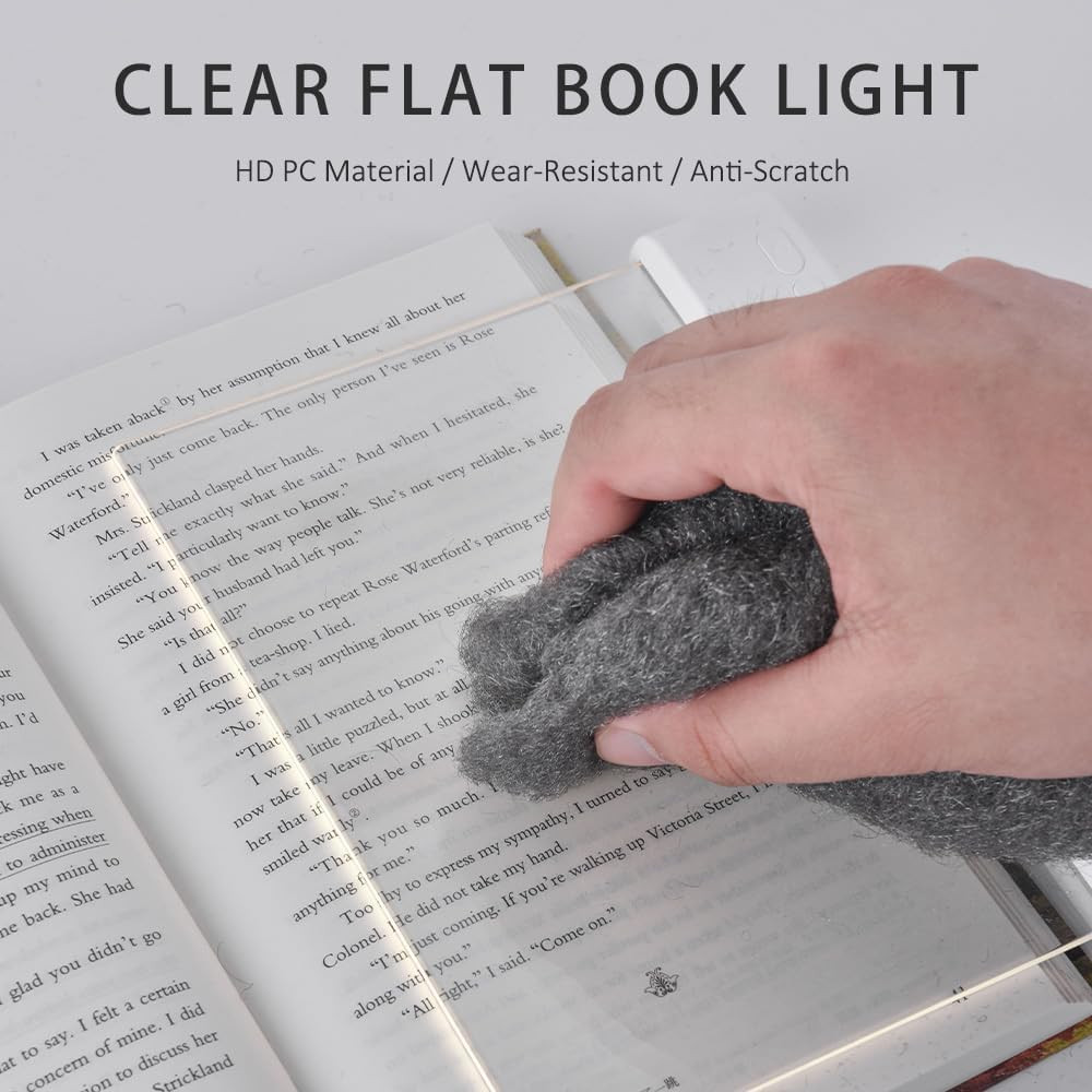 Adjustable 3-Color LED Book Light with Timer & Memory Function - Black