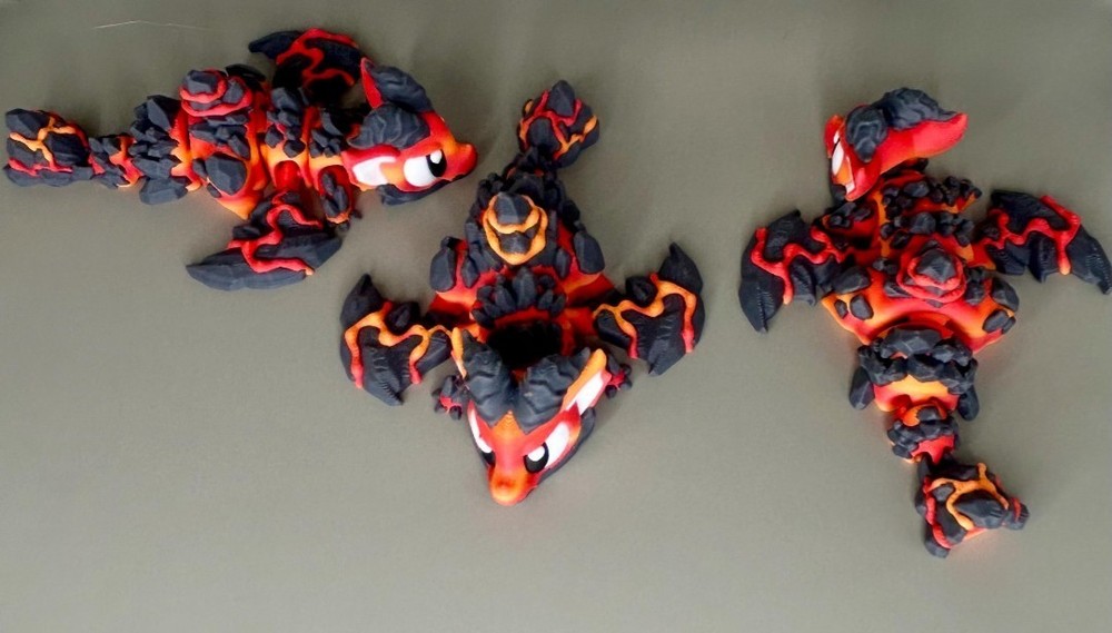 3D Printed Jiggle Pet Lava Dragon