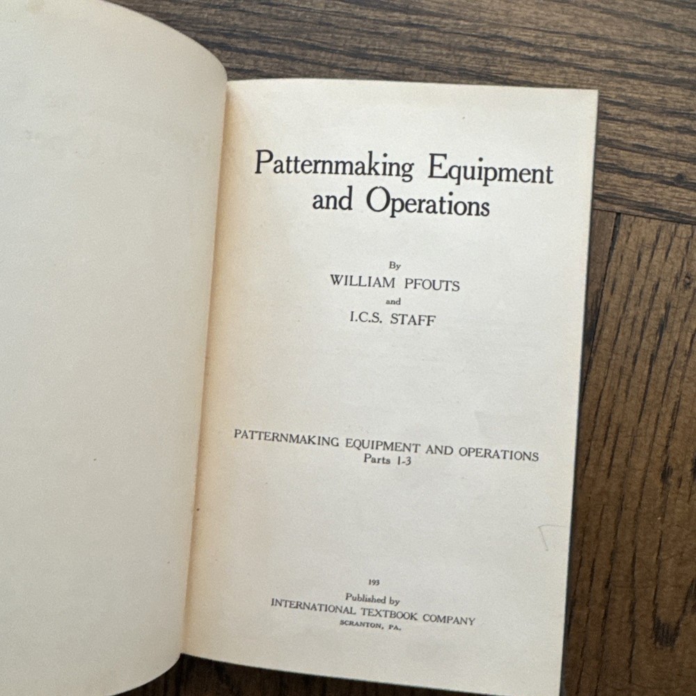 Vintage 1936 Patternmaking Equipment & Operations Woodworking Book