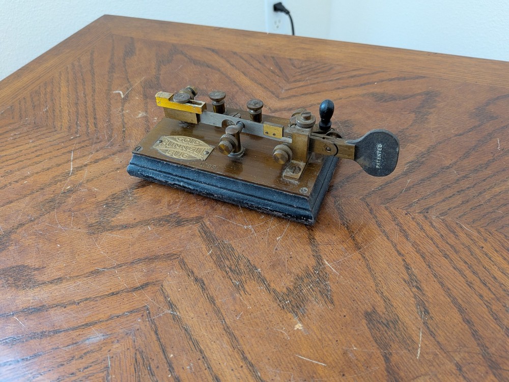 RARE J.H. Bunnell GOLD BUG Telegraph Key Keyer Morse Code Vintage