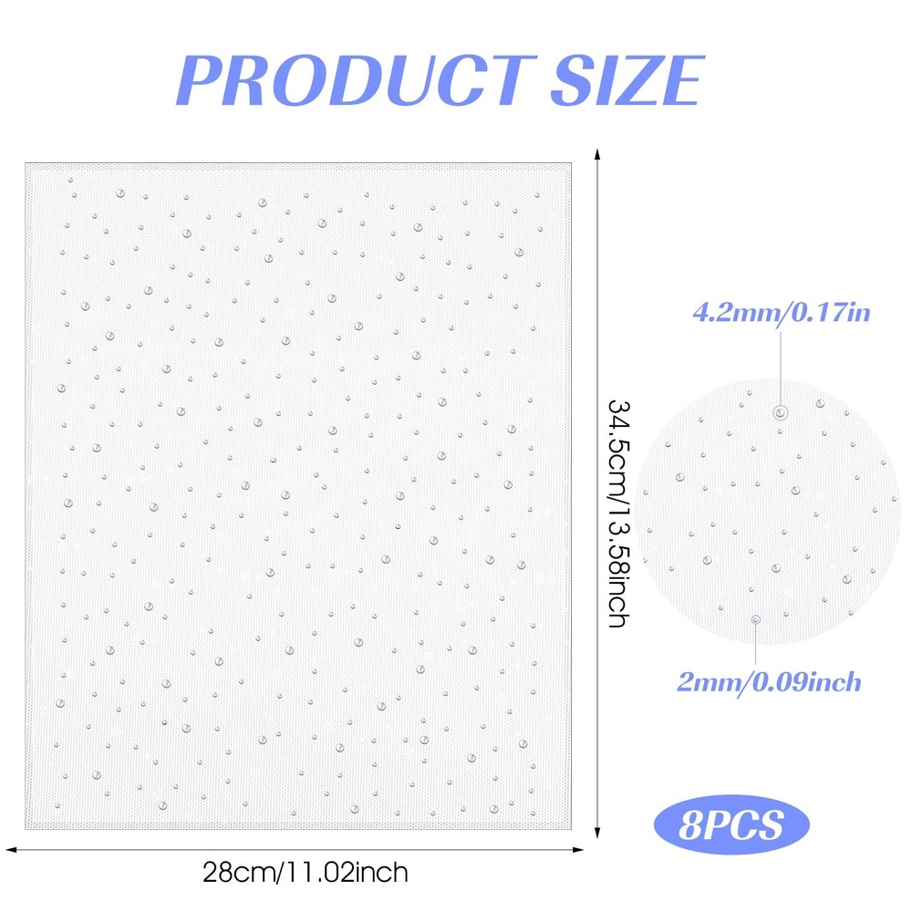 8Pcs Sheet Iron-on Rhinestone Sheets Crystal Transfers One Size, silver