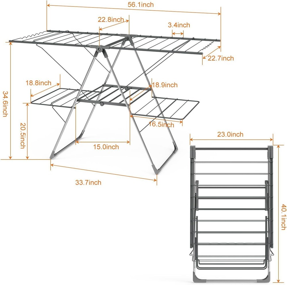 Foldable Clothes Drying Rack Laundry Drying Rack Stainless Steel Drying Rack