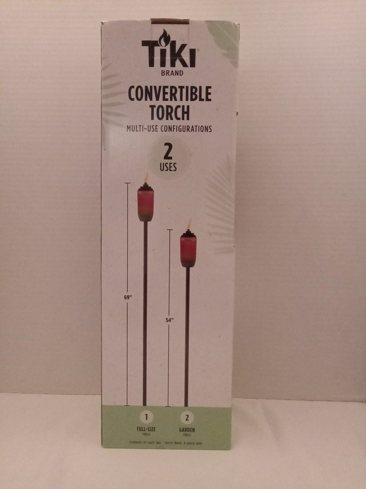 Tiki Brand Convertible Torch, Multi-Use Configuration, Rainbow Sheer Torch