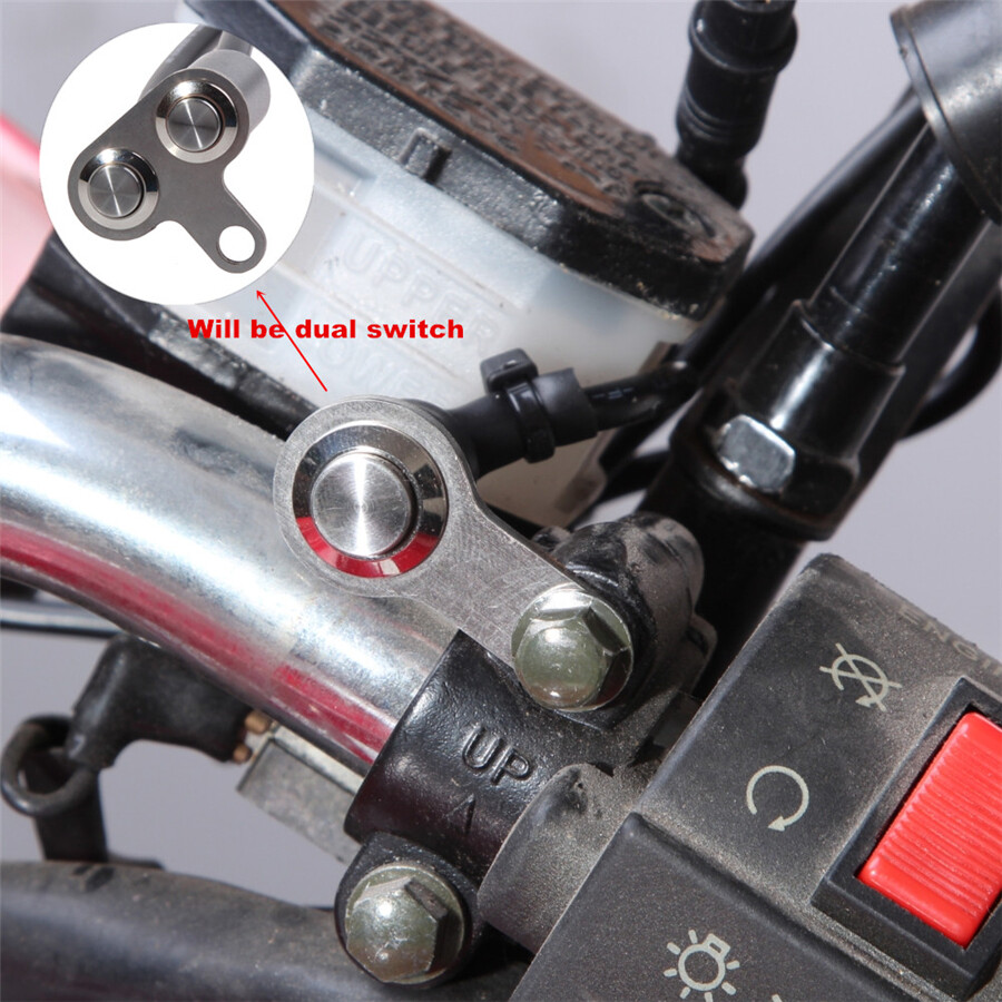 CNC Dual Momentary Motorcycle Switch Push Button Screw Mount f/ LED Engine Start