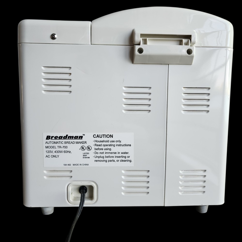 Breadman Plus Automatic Bread Maker Model TR-700 Up To 2lb Loaf Tested & Working