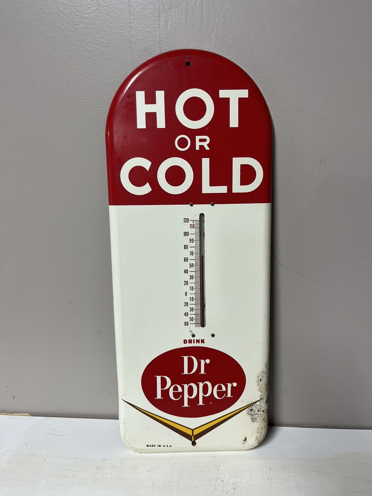 Vintage Dr Pepper Soda Thermometer
