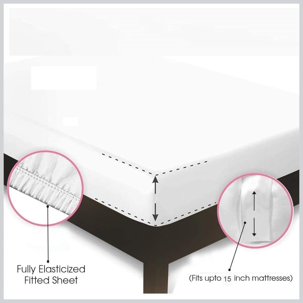 100% Cotton 2-Pack Sheets Set for Queen Size Bed, Soft & Durable Queen Sheet ...