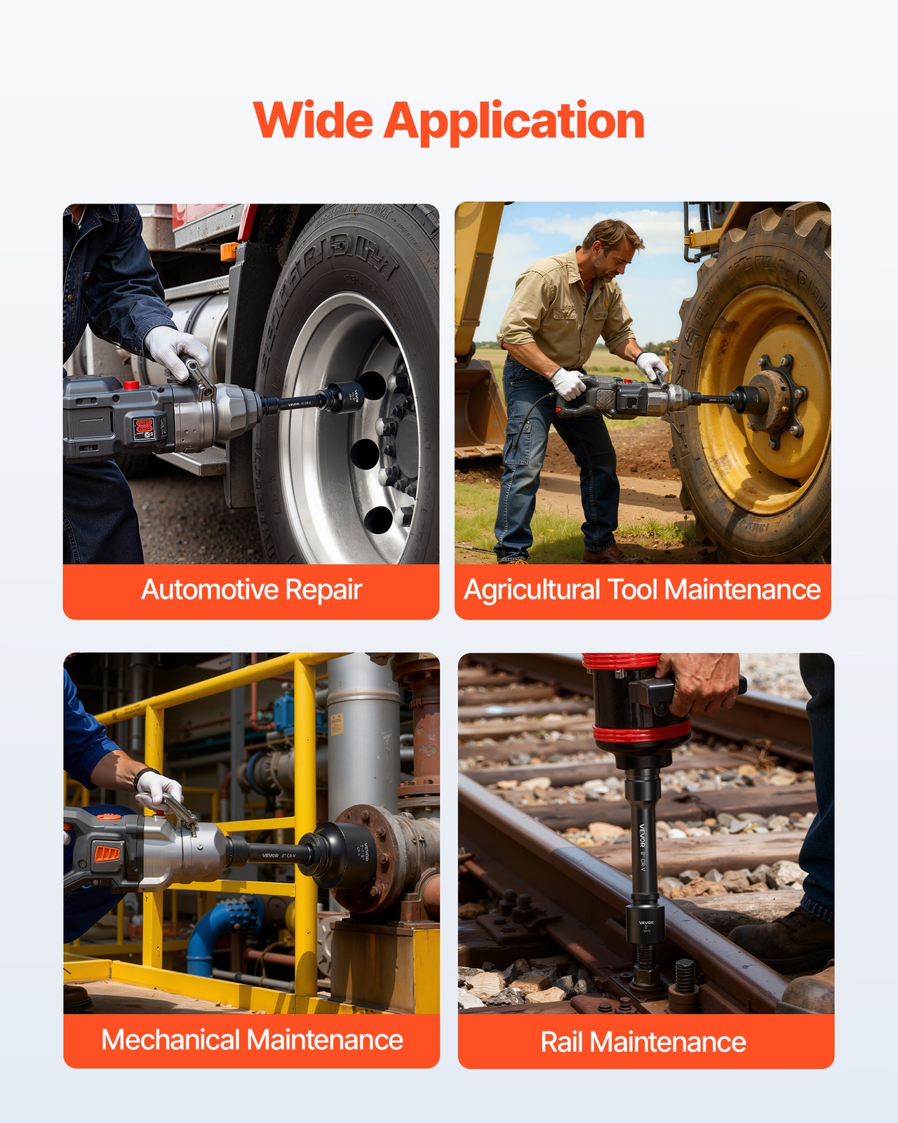 VEVOR 1 in Drive Impact Socket Set 21 Piece Shallow SAE 1-5/8 in to 3-1/8 in