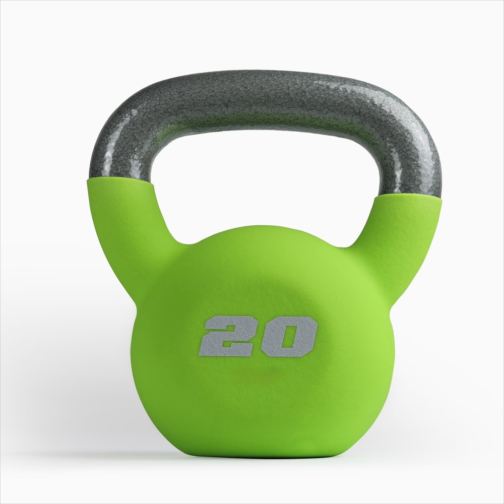 20lb Neoprene Coated Kettlebell, Green