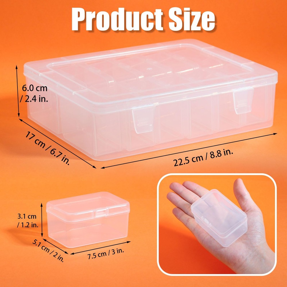 Mathtoxyz 2PCS Bead Organizers and Storage Box, Medium Size Case Plastic Cont...