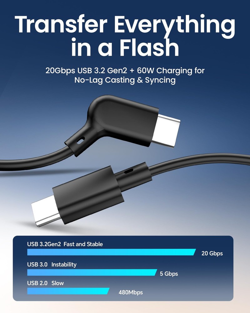 AR Smart Glasses USB-C Charging Data & Power Supply Cable, 1.2M / 3.9FT –...