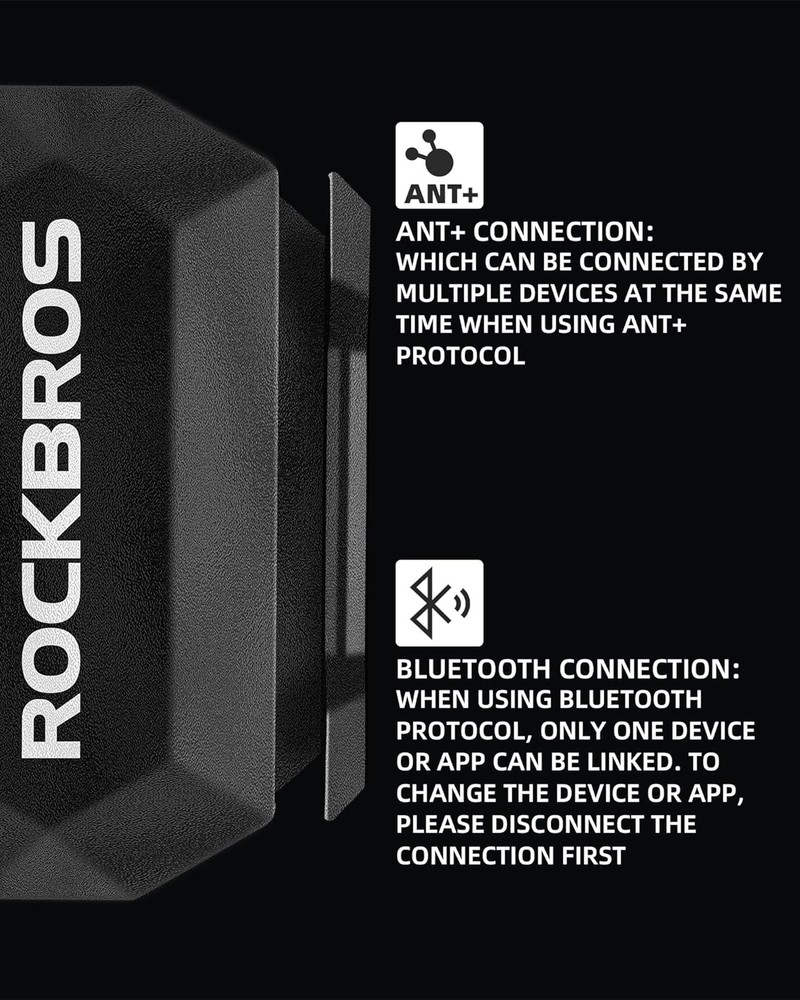 ROCKBROS Bike Computer GPS Wireless Speedometer ANT+Bluetooth w/Cadence Sensor