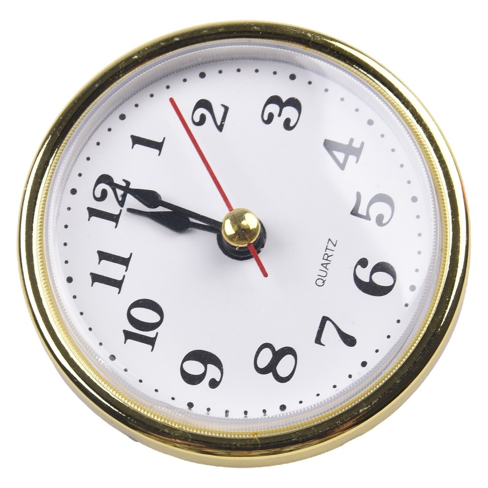65MM Quartz Clock Insert Gold Border Arabic Numbers DIY Replacement