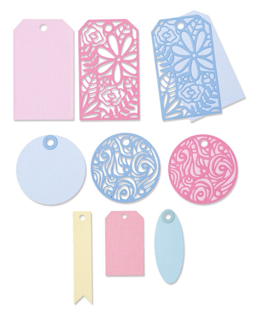 Sizzix Thinlits Intricate Tags 8pc set #665396 Retail $22.99 by Lisa Jones