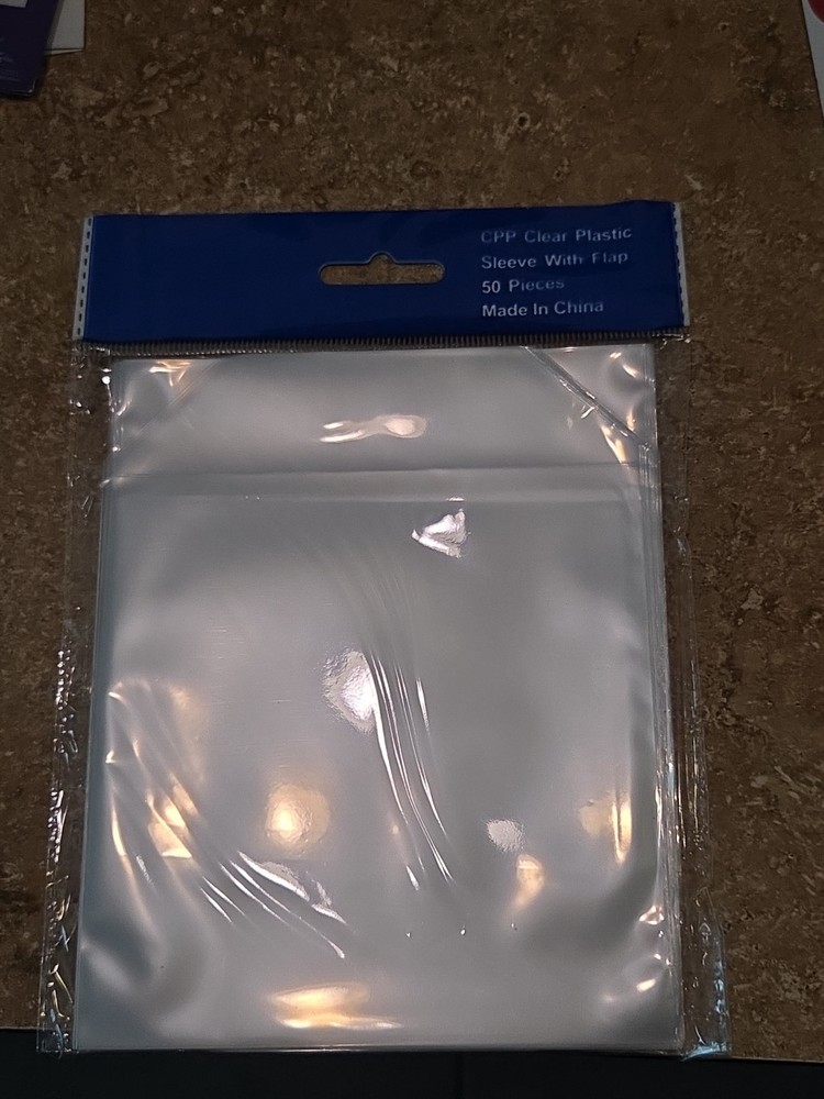 50-Pack Pak =CLEAR PLASTIC POLY (CPP)= CD/DVD/Blu-ray/ Sleeves, With Flap