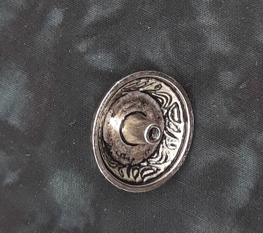 Western Style Large Bead Faux Turquoise Metal Alloy Conchos 1 Inch Five Count